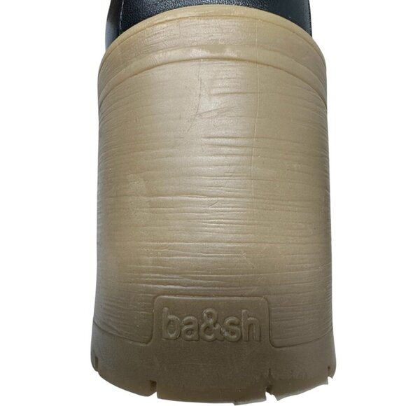 Ba&sh Clare Black Leather Chelsea Platform Chunky Block Heels Ankle Boots 7.5 - Picture 11 of 13